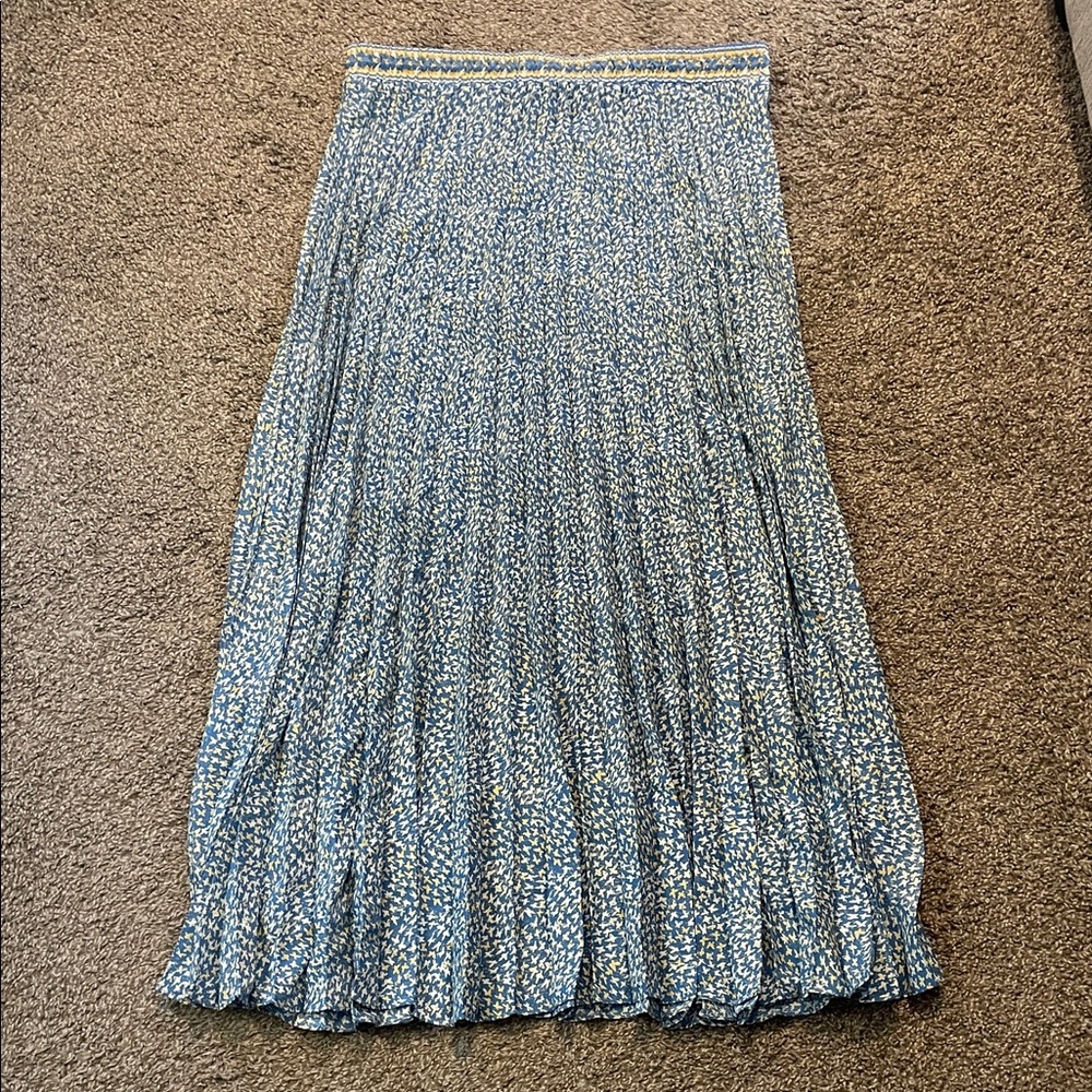 Max Studio Blue Patterned Maxi Skirt